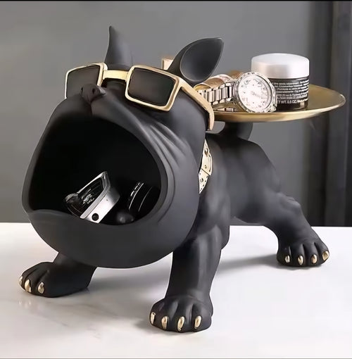 30cm Home Decor Bulldog Figurine Dog Statue Storage Box Animal Ornament Resin Craft Art Sculpture Figurine Home Puppy Sculpture