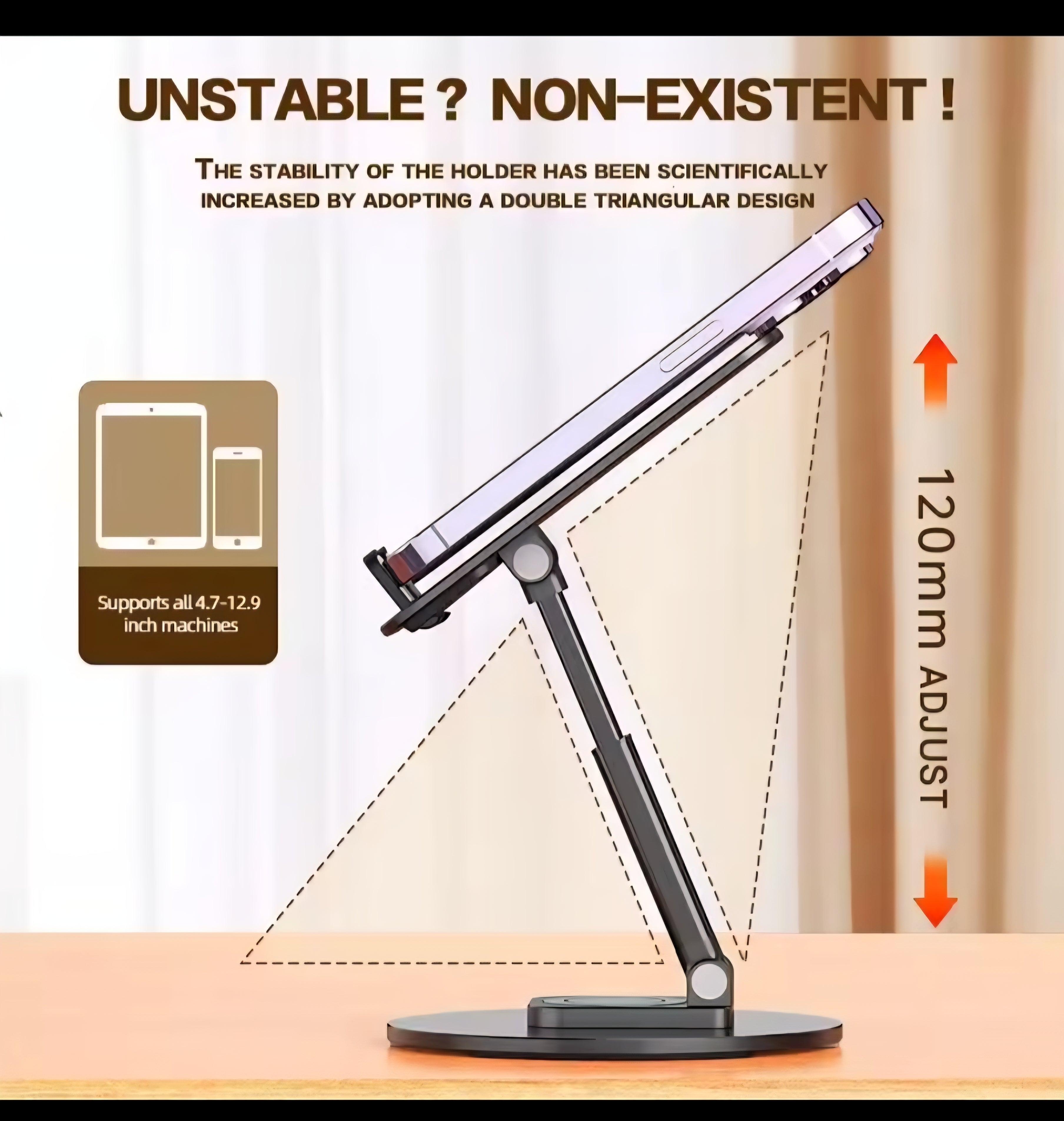 360° Adjustable Phone Stand – Foldable Desk Holder