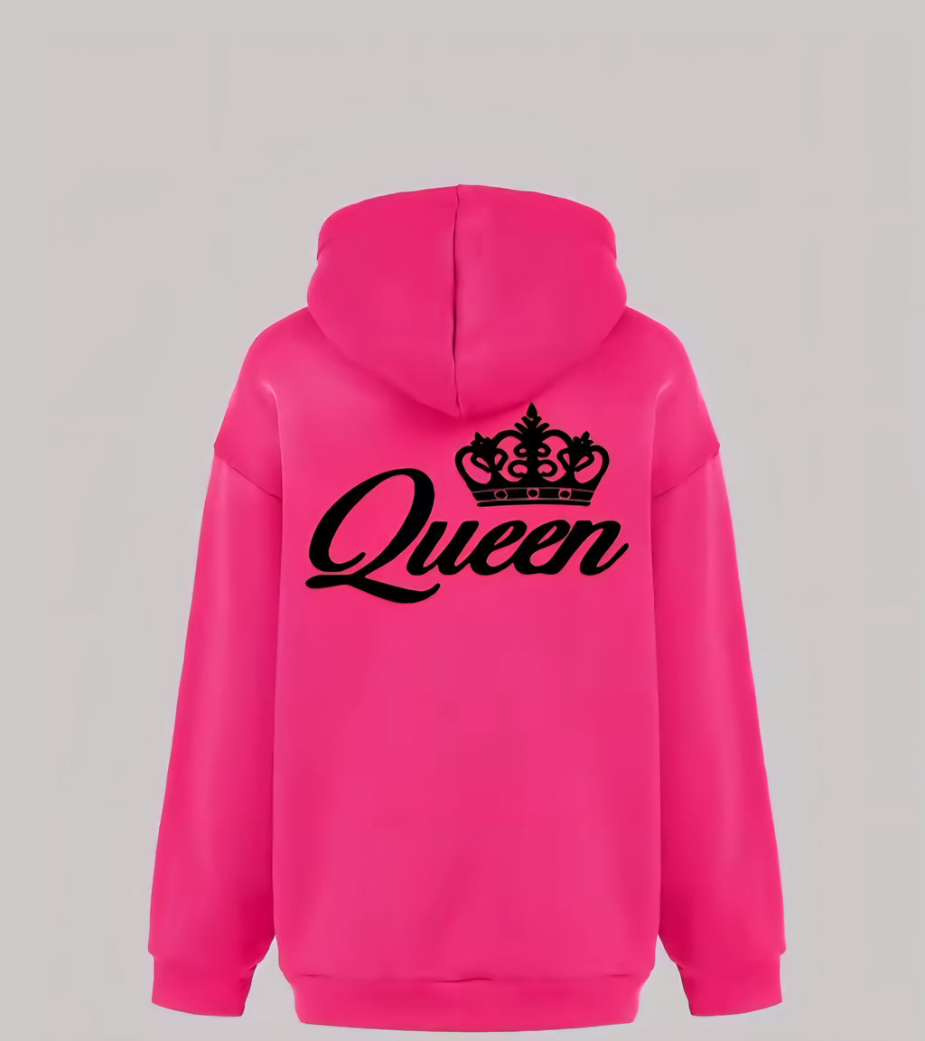 Basic Polyester Hoodie Alphabet Print 100% Polyester Women's Autumn and Winter Comfortable Pullover Crewneck Loose Female Clothes