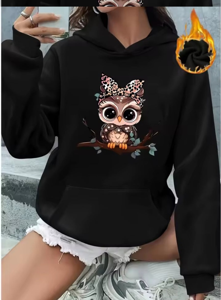 Basic Polyester Hoodie Alphabet Print 100% Polyester Women's Autumn and Winter Comfortable Pullover Crewneck Loose Female Clothes