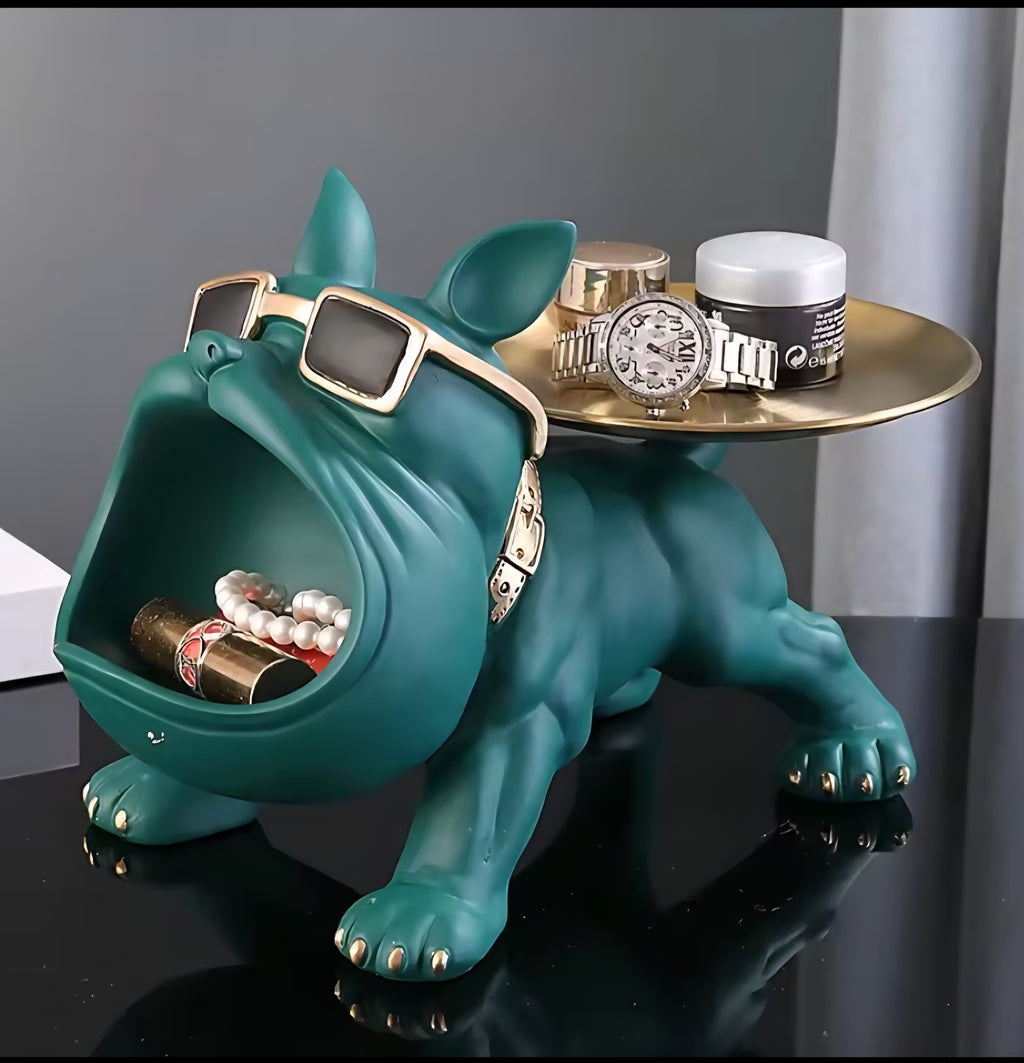 30cm Home Decor Bulldog Figurine Dog Statue Storage Box Animal Ornament Resin Craft Art Sculpture Figurine Home Puppy Sculpture