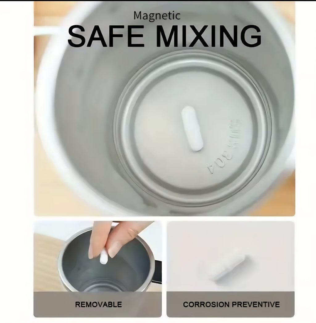 Smart mixing coffee cup, LED display, USB charging, magnetic mixing function