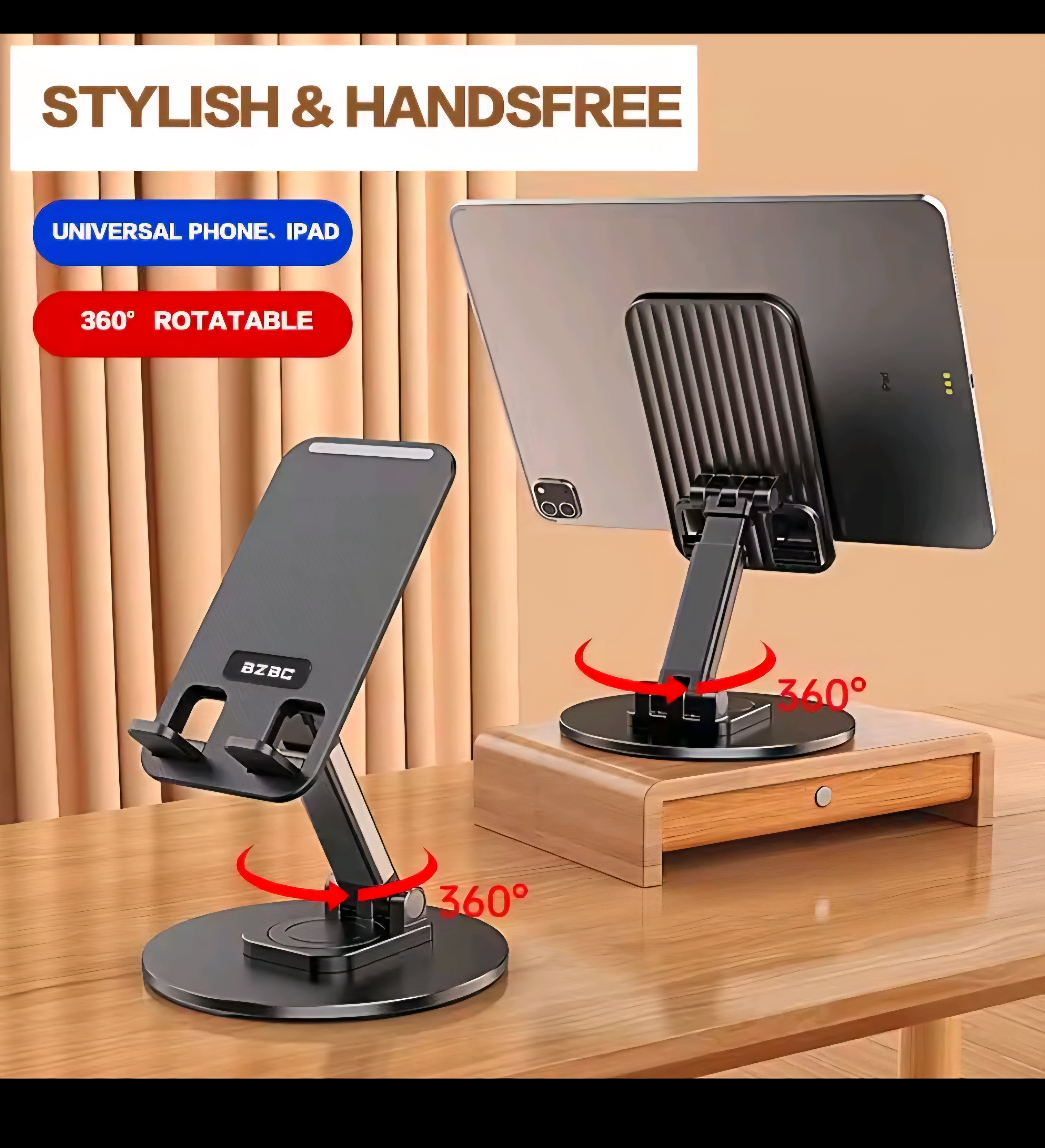 360° Adjustable Phone Stand – Foldable Desk Holder