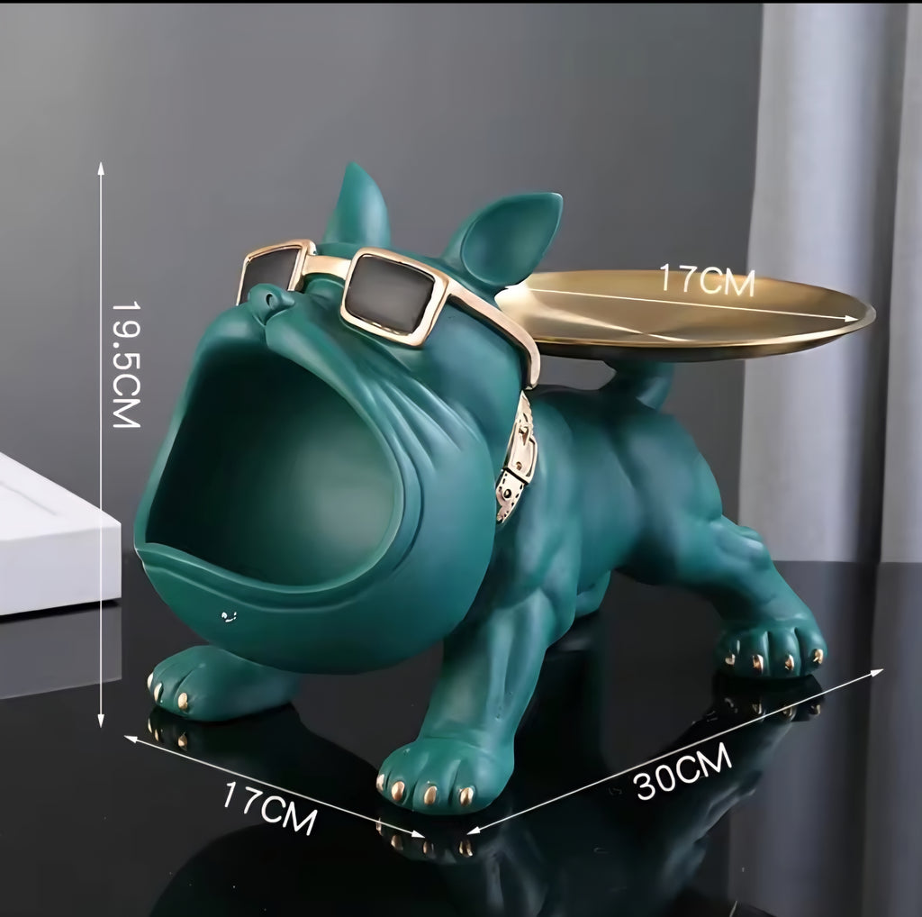 30cm Home Decor Bulldog Figurine Dog Statue Storage Box Animal Ornament Resin Craft Art Sculpture Figurine Home Puppy Sculpture