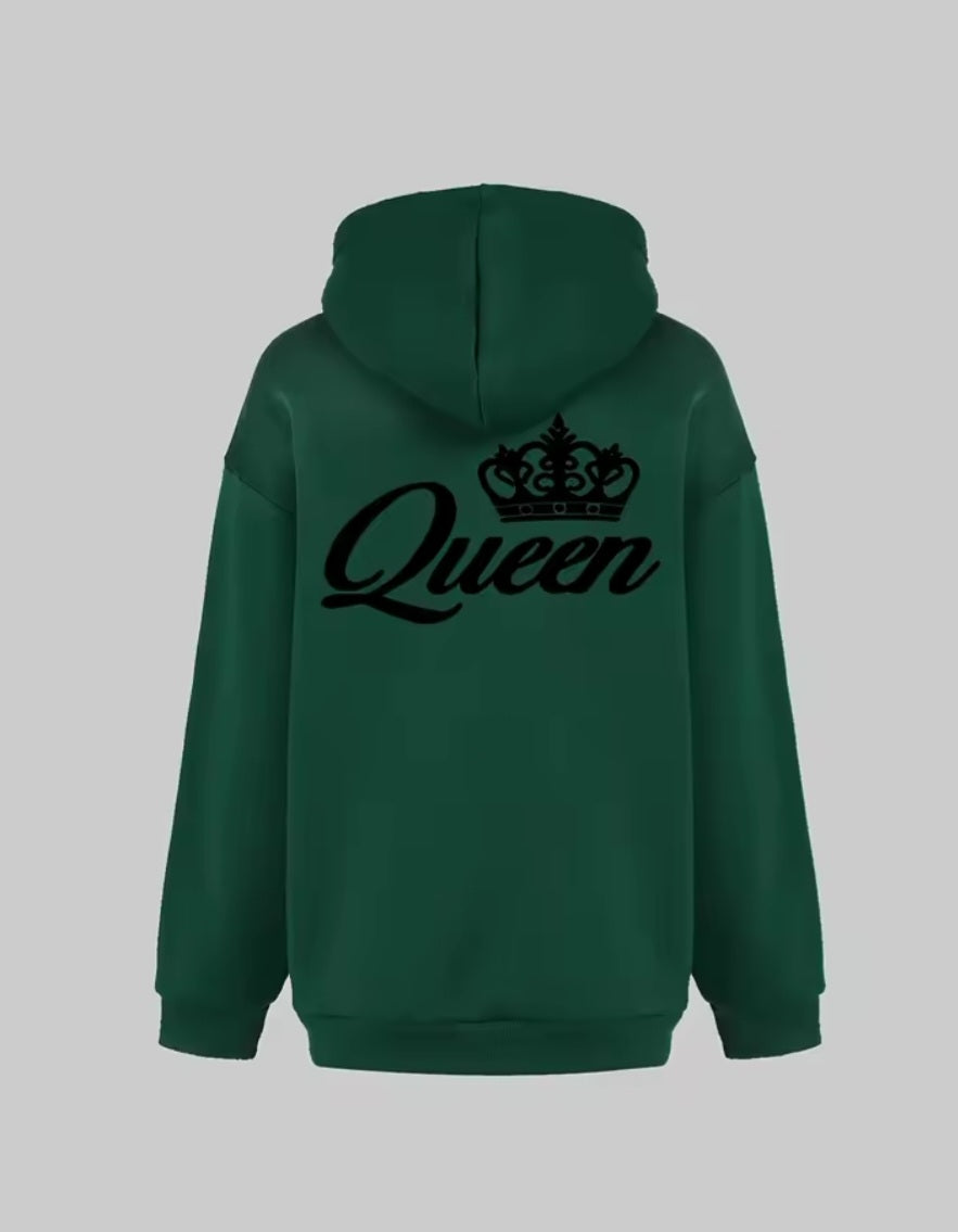 Basic Polyester Hoodie Alphabet Print 100% Polyester Women's Autumn and Winter Comfortable Pullover Crewneck Loose Female Clothes
