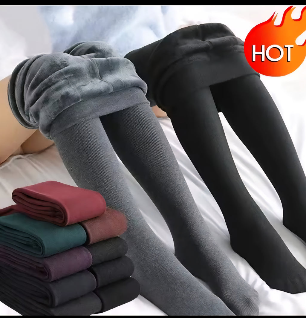 Women's Thermal Winter Tights Fleece Lined Sheer Velvet Pantyhose Thick Warm Leggings