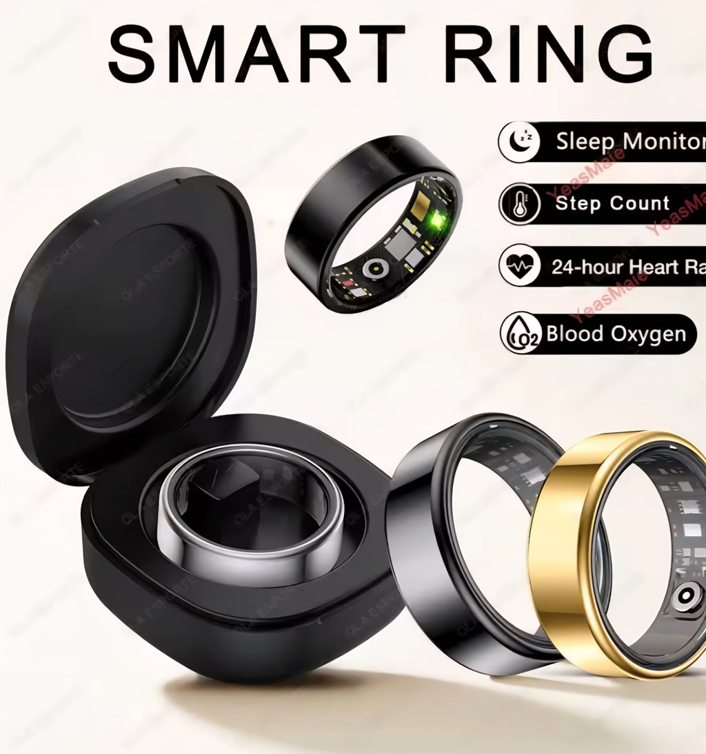 2025 New Smart Ring Men Women, Heart Rate and Blood Oxygen Monitor Smartring IP68 & 5ATM Waterproof, Multi-sport Mode Rings Man